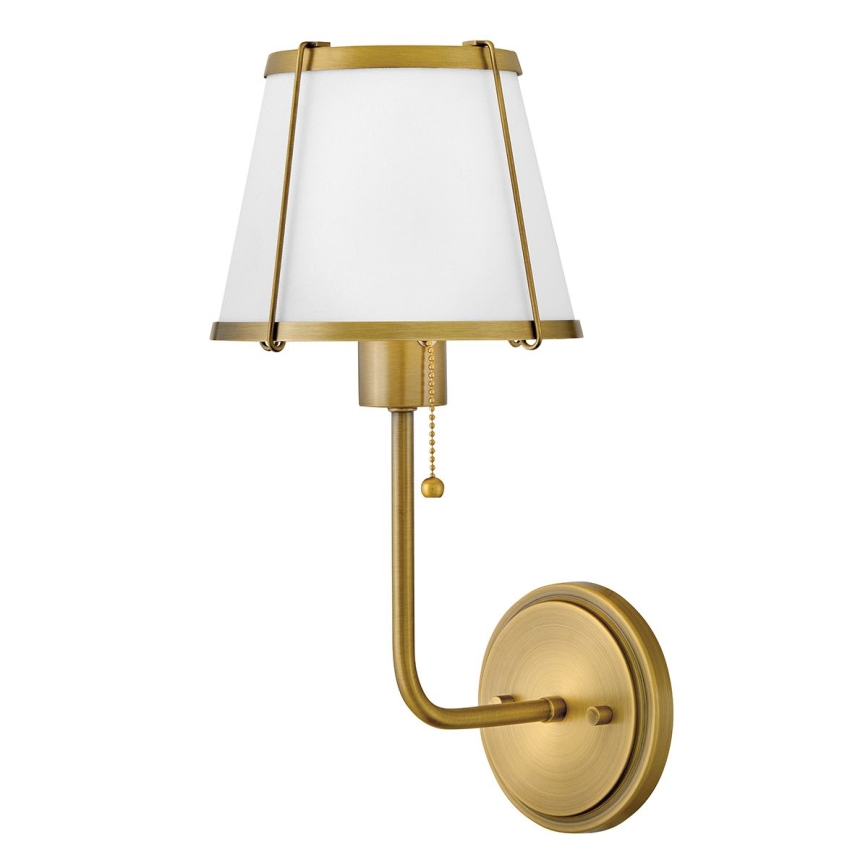 Hinkley - Vägglampa CLARKE 1xE27/40W/230V mässing/vit