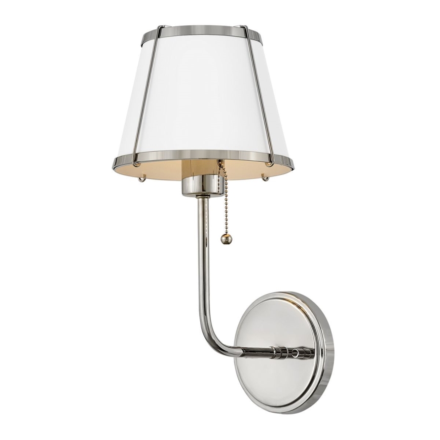 Hinkley - Vägglampa CLARKE 1xE27/40W/230V skinande krom/vit