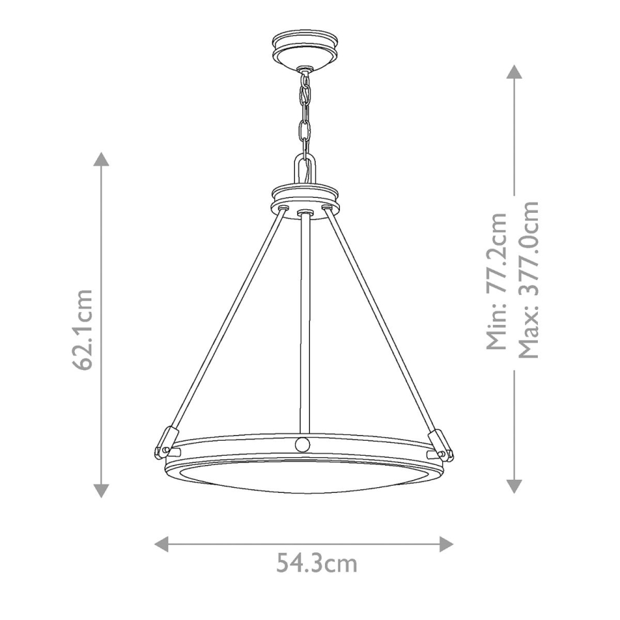 Hinkley - Ljuskrona med kedja COLLIER 4xE14/40W/230V Ø 54,3 cm svart