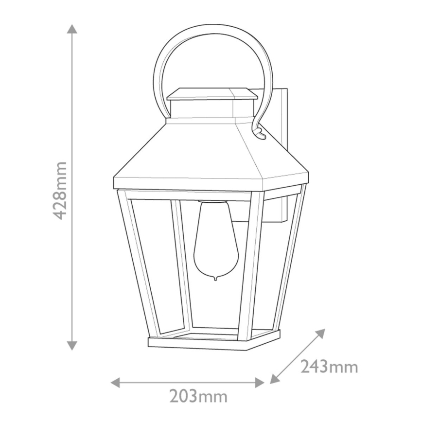 Hinkley - Vägglampa för utomhusbruk DAWSON 1xE27/60W/230V IP44 svart