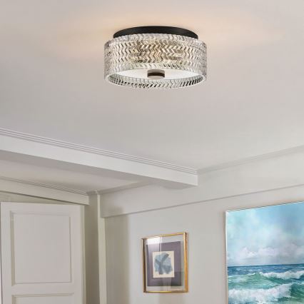 Hinkley - Taklampa ELLE 2xE27/60W/230V diameter 30,5 cm svart