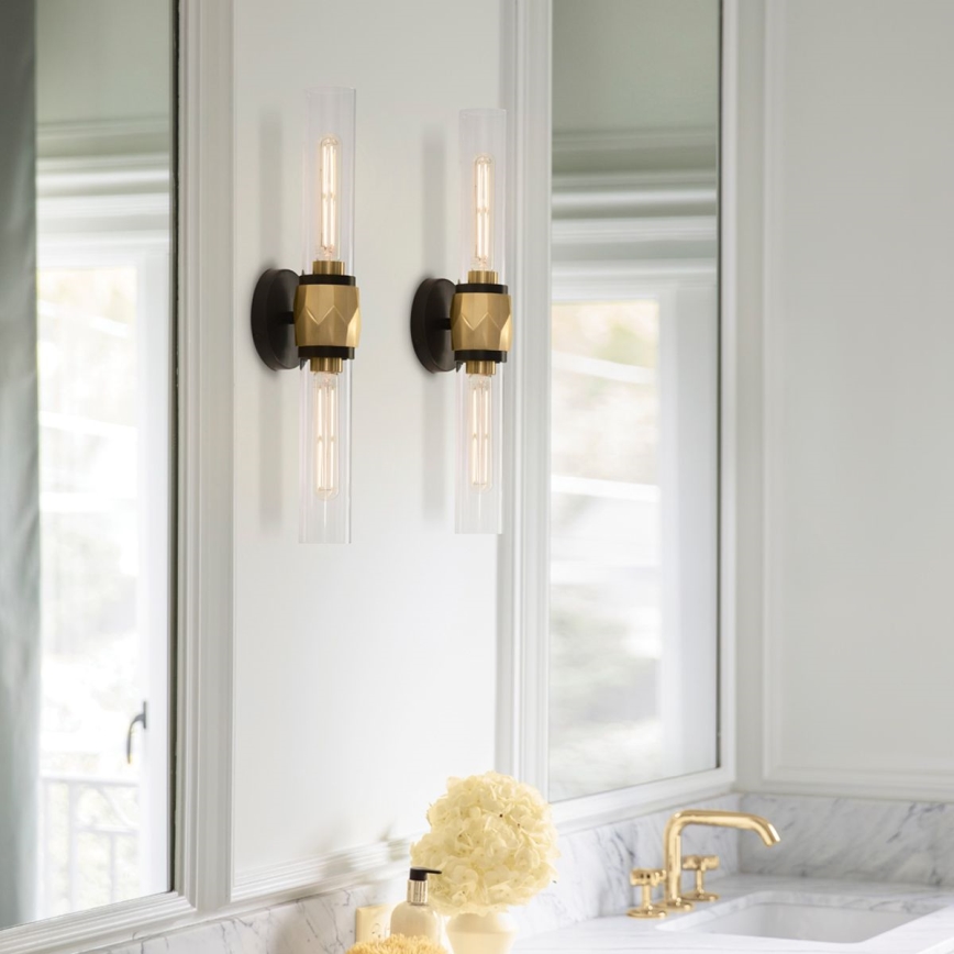 Hinkley - Vägglampa för badrum ELLISON 2xE27/40W/230V IP44 guld