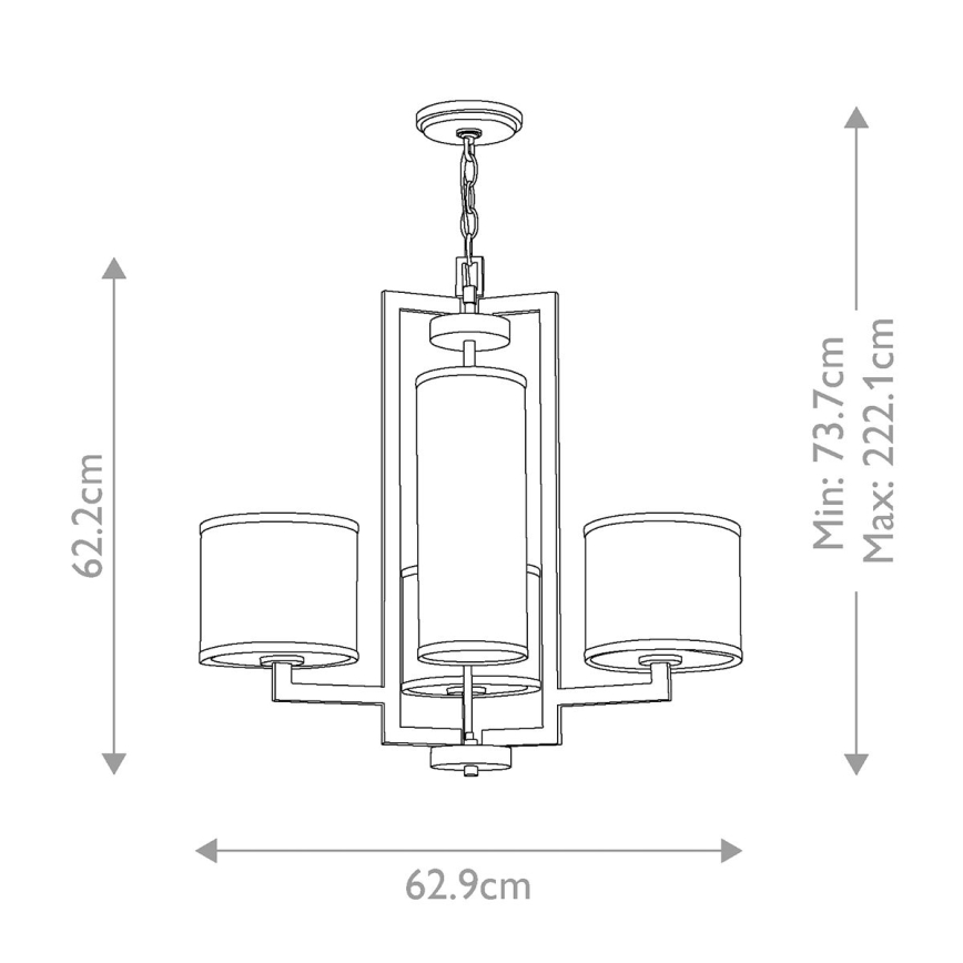 Hinkley - Ljuskrona med kedja HAMPTON 4xE27/60W/230V, guldfärgad
