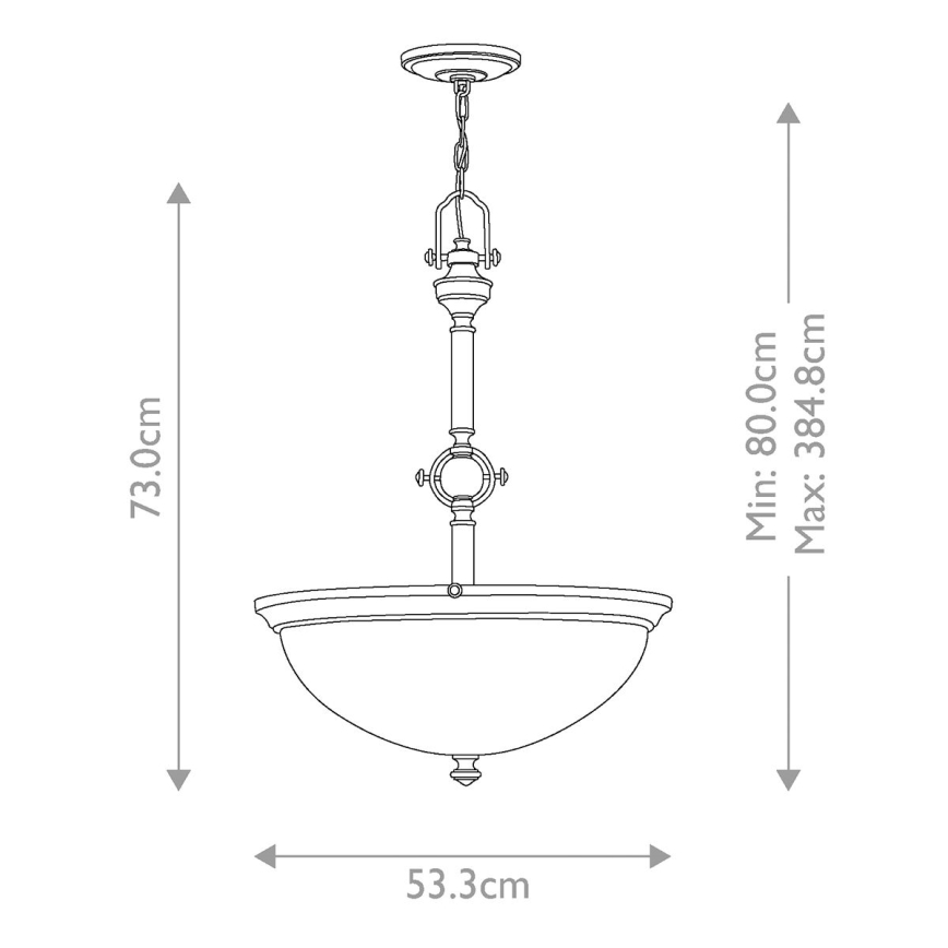 Hinkley - Ljuskrona på kedja MAYFLOWER 3xE27/60W/230V