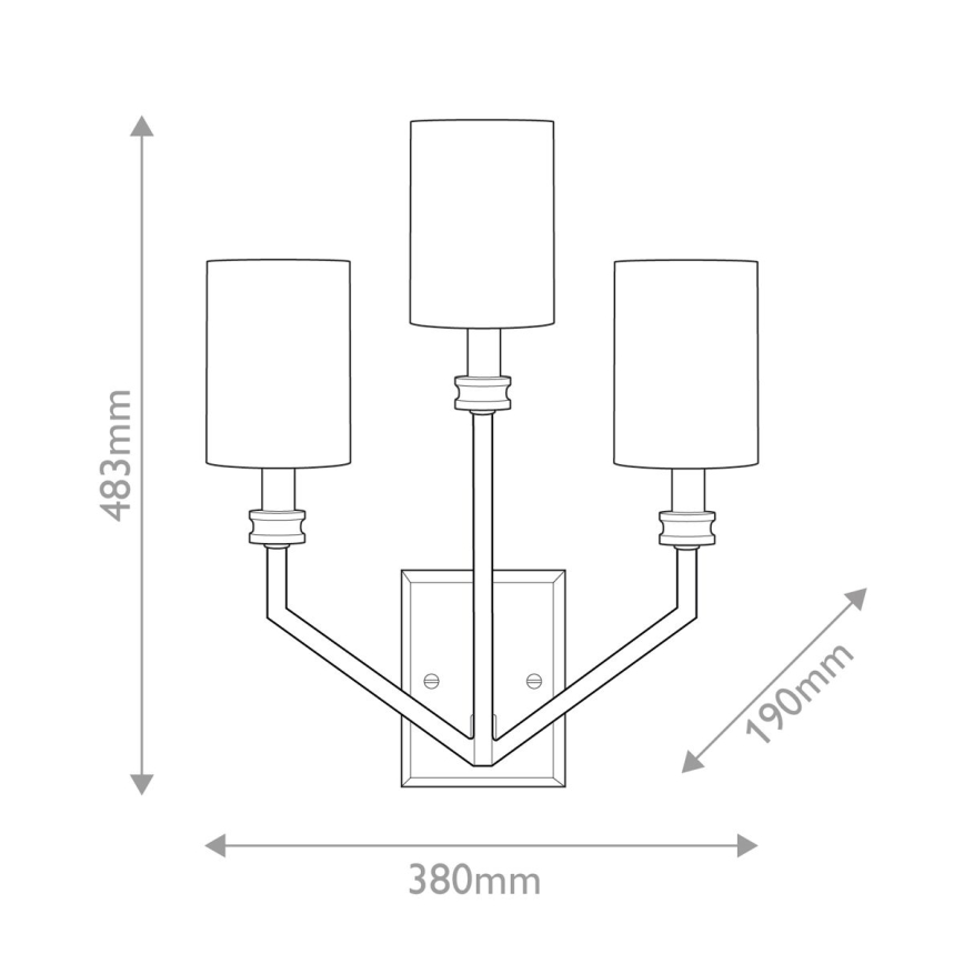 Hinkley - Vägglampa MOORE 3xE14/40W/230V guld