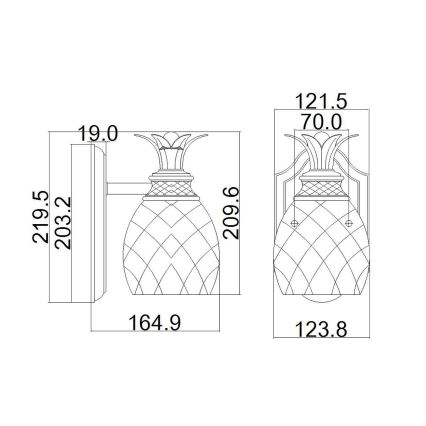 Hinkley - LED Vägglampa för badrum PLANTATION 1xG9/3W/230V IP44 gyllene