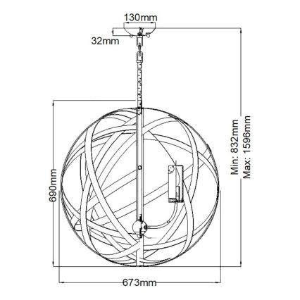 Hinkley - Ljuskrona för utomhusbruk CARSON 5xE14/40W/230V IP44