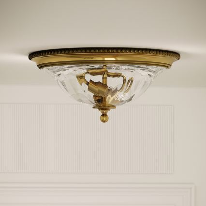 Hinkley - Taklampa CAMBRIDGE 2xE27/60W/230V gyllene