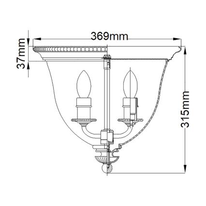 Hinkley - Taklampa CAMBRIDGE 3xE14/60W/230V gyllene