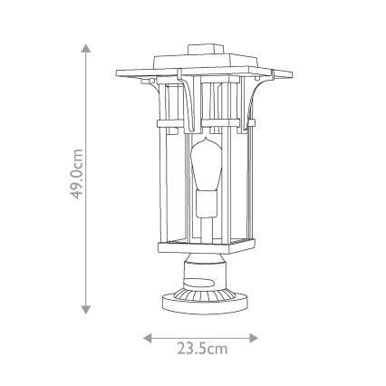 Hinkley - Utomhuslampa MANHATTAN 1xE27/100W/230V IP44 svart