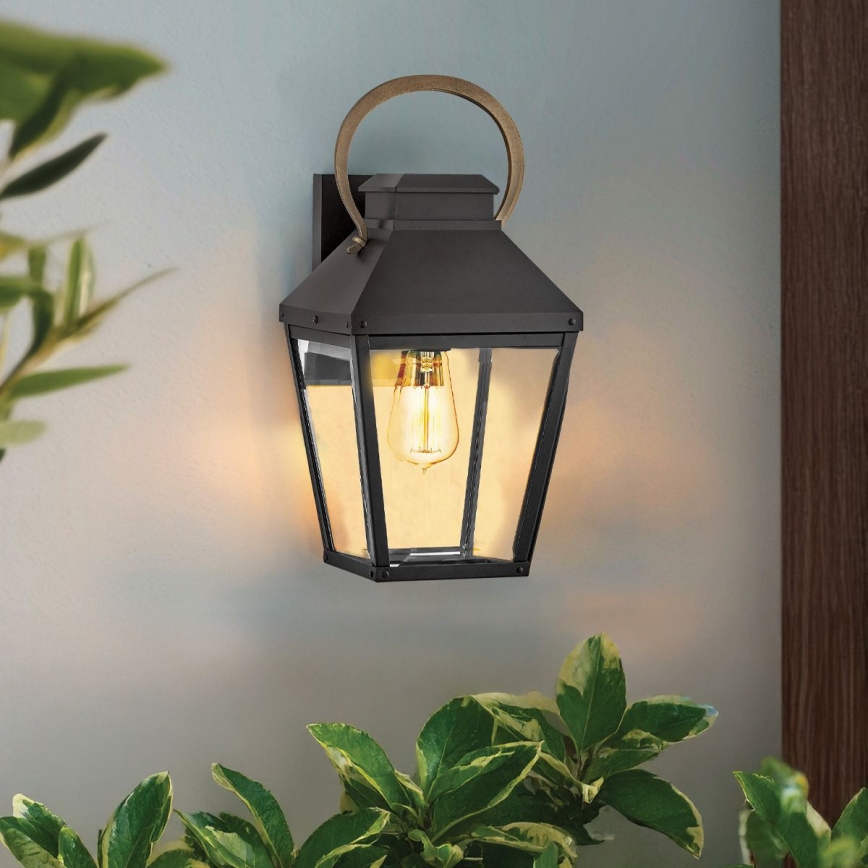 Hinkley - Utomhusvägglampa DAWSON M 1xE27/60W/230V IP44 svart