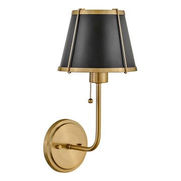 Hinkley - Vägglampa CLARKE 1xE27/40W/230V mässing/svart