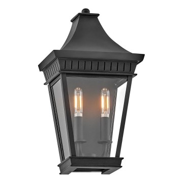 Hinkley - Vägglampa för utomhusbruk CHAPEL HILL 2xE14/40W/230V IP44 svart