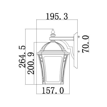 Hinkley - Vägglampa för utomhusbruk WABASH 1xE27/60W/230V IP44 brun