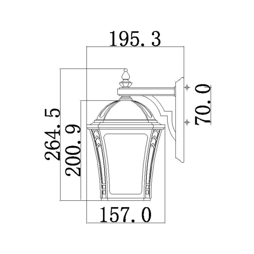 Hinkley - Vägglampa för utomhusbruk WABASH 1xE27/60W/230V IP44 brun