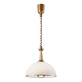 Höj- och sänkbar ljuskrona CHIARA 1xE27/60W/230V beige/bok