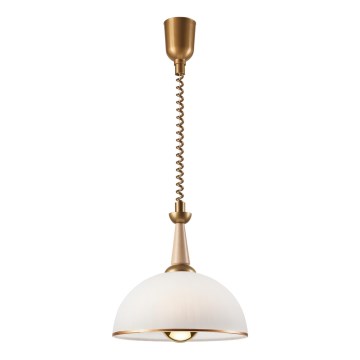 Höj- och sänkbar ljuskrona CHIARA 1xE27/60W/230V beige/bok