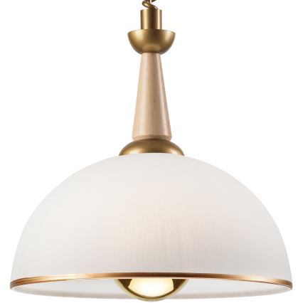Höj- och sänkbar ljuskrona CHIARA 1xE27/60W/230V beige/bok