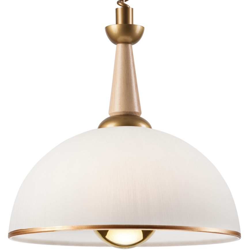 Höj- och sänkbar ljuskrona CHIARA 1xE27/60W/230V beige/bok