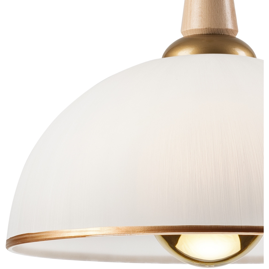 Höj- och sänkbar ljuskrona CHIARA 1xE27/60W/230V beige/bok