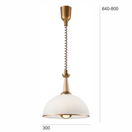 Höj- och sänkbar ljuskrona CHIARA 1xE27/60W/230V beige/bok