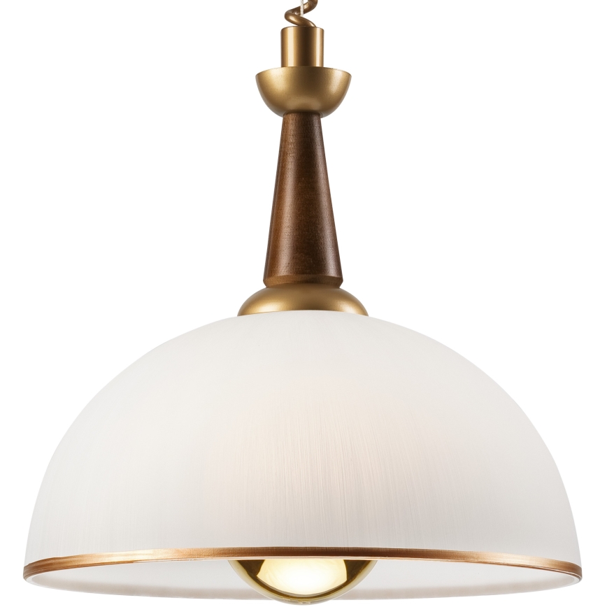Höj- och sänkbar ljuskrona CHIARA 1xE27/60W/230V brun/bok