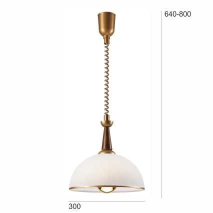 Höj- och sänkbar ljuskrona CHIARA 1xE27/60W/230V brun/bok