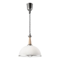 Höj- och sänkbar ljuskrona CHIARA 1xE27/60W/230V silver/beige/bok