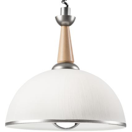 Höj- och sänkbar ljuskrona CHIARA 1xE27/60W/230V silver/beige/bok