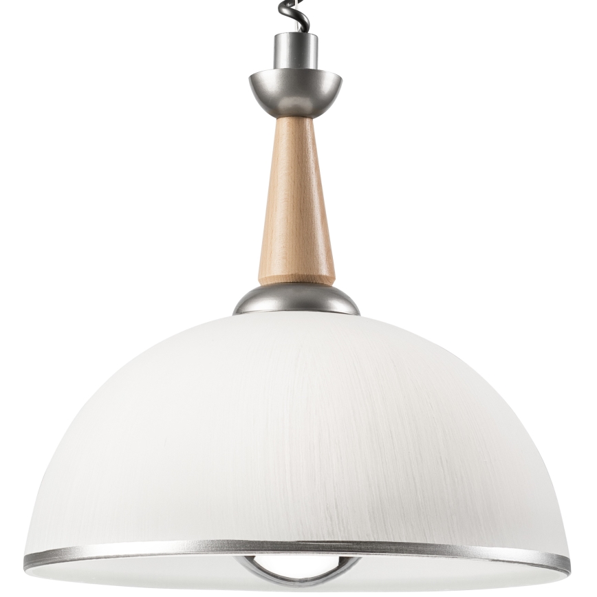 Höj- och sänkbar ljuskrona CHIARA 1xE27/60W/230V silver/beige/bok