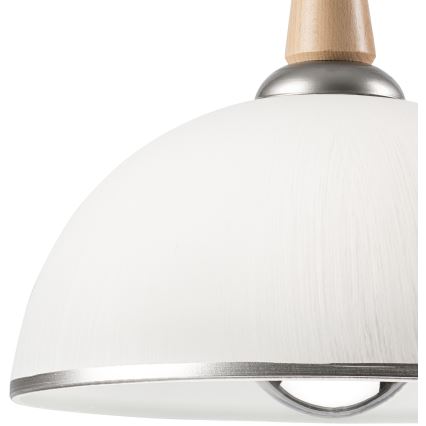 Höj- och sänkbar ljuskrona CHIARA 1xE27/60W/230V silver/beige/bok