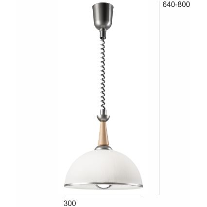 Höj- och sänkbar ljuskrona CHIARA 1xE27/60W/230V silver/beige/bok