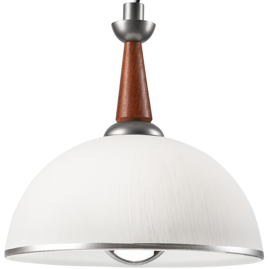 Höj- och sänkbar ljuskrona CHIARA 1xE27/60W/230V silver/brun/bok