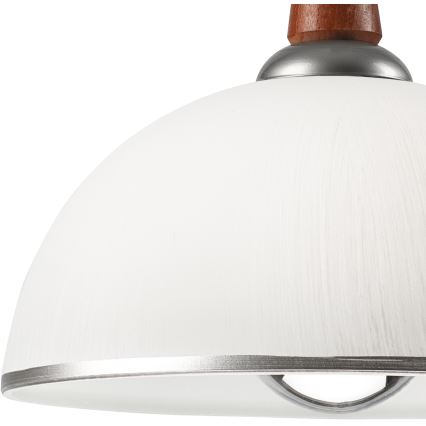 Höj- och sänkbar ljuskrona CHIARA 1xE27/60W/230V silver/brun/bok