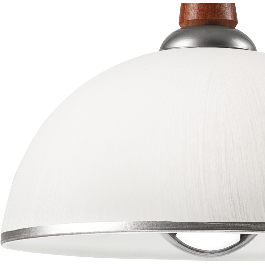 Höj- och sänkbar ljuskrona CHIARA 1xE27/60W/230V silver/brun/bok