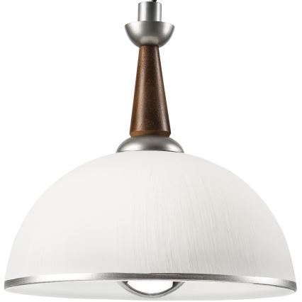 Höj- och sänkbar ljuskrona CHIARA 1xE27/60W/230V silver/mörkbrun/bok