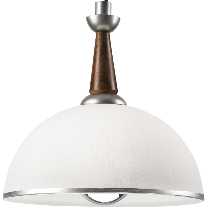 Höj- och sänkbar ljuskrona CHIARA 1xE27/60W/230V silver/mörkbrun/bok