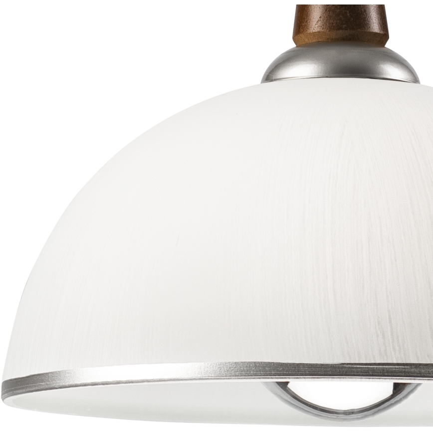 Höj- och sänkbar ljuskrona CHIARA 1xE27/60W/230V silver/mörkbrun/bok