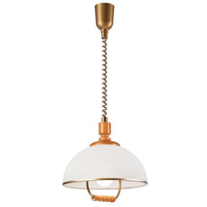 Höj- och sänkbar ljuskrona RAMONA 1xE27/60W/230V beige/brun/tall