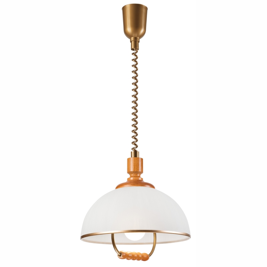 Höj- och sänkbar ljuskrona RAMONA 1xE27/60W/230V beige/brun/tall