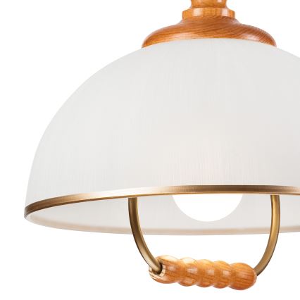 Höj- och sänkbar ljuskrona RAMONA 1xE27/60W/230V beige/brun/tall