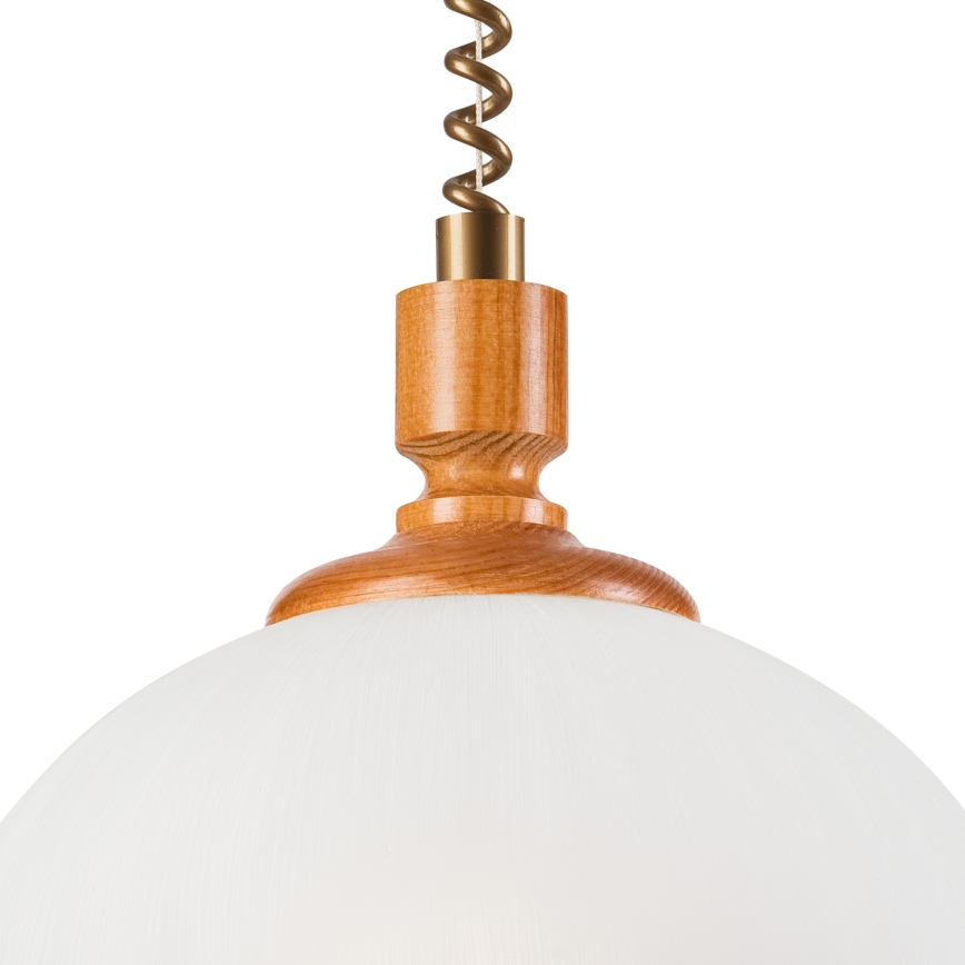 Höj- och sänkbar ljuskrona RAMONA 1xE27/60W/230V beige/brun/tall