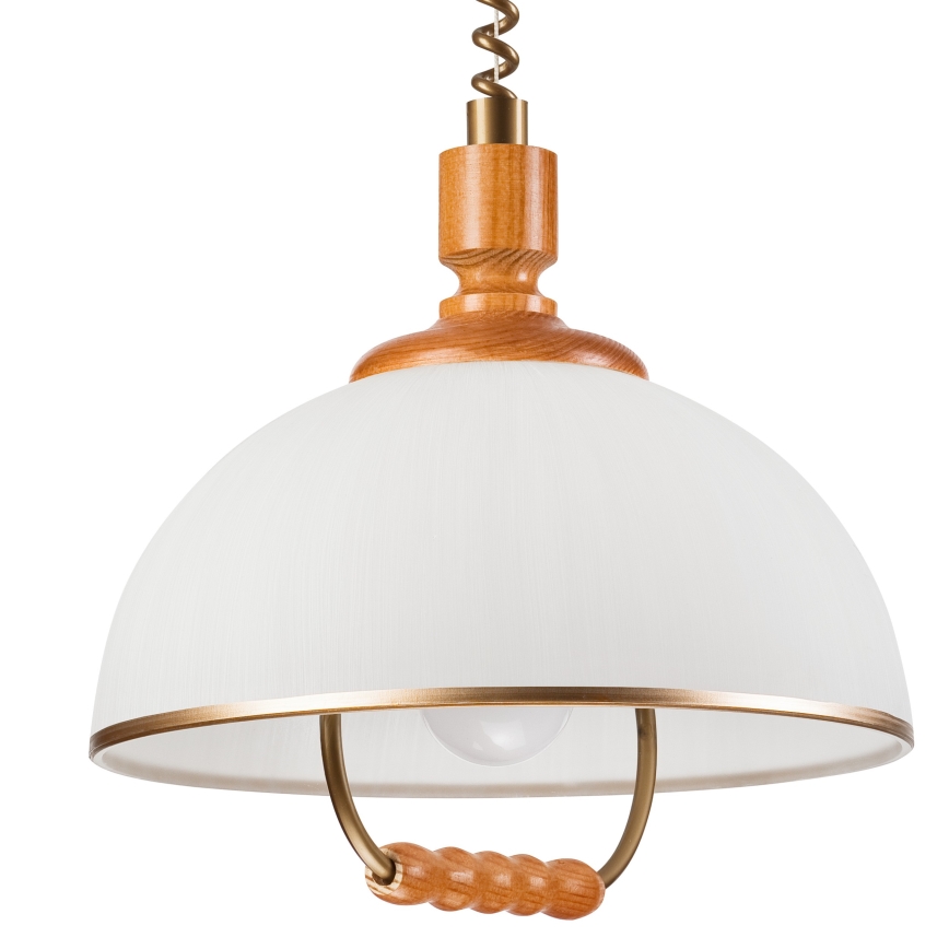 Höj- och sänkbar ljuskrona RAMONA 1xE27/60W/230V beige/brun/tall