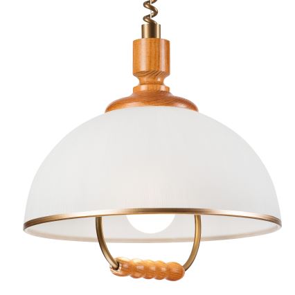 Höj- och sänkbar ljuskrona RAMONA 1xE27/60W/230V beige/brun/tall