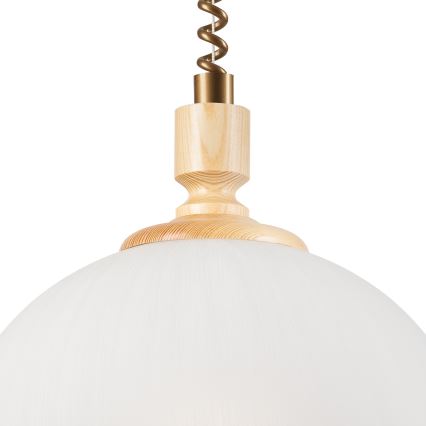 Höj- och sänkbar ljuskrona RAMONA 1xE27/60W/230V beige/ljusbrun/tall