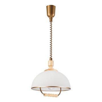 Höj- och sänkbar ljuskrona RAMONA 1xE27/60W/230V beige/ljusbrun/tall