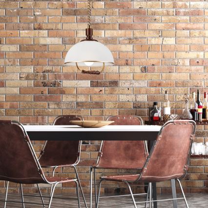 Höj- och sänkbar ljuskrona RAMONA 1xE27/60W/230V beige/mörkbrun/tall