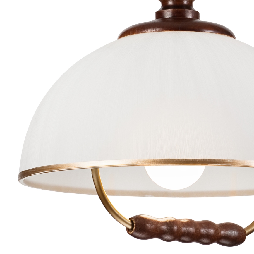 Höj- och sänkbar ljuskrona RAMONA 1xE27/60W/230V beige/mörkbrun/tall