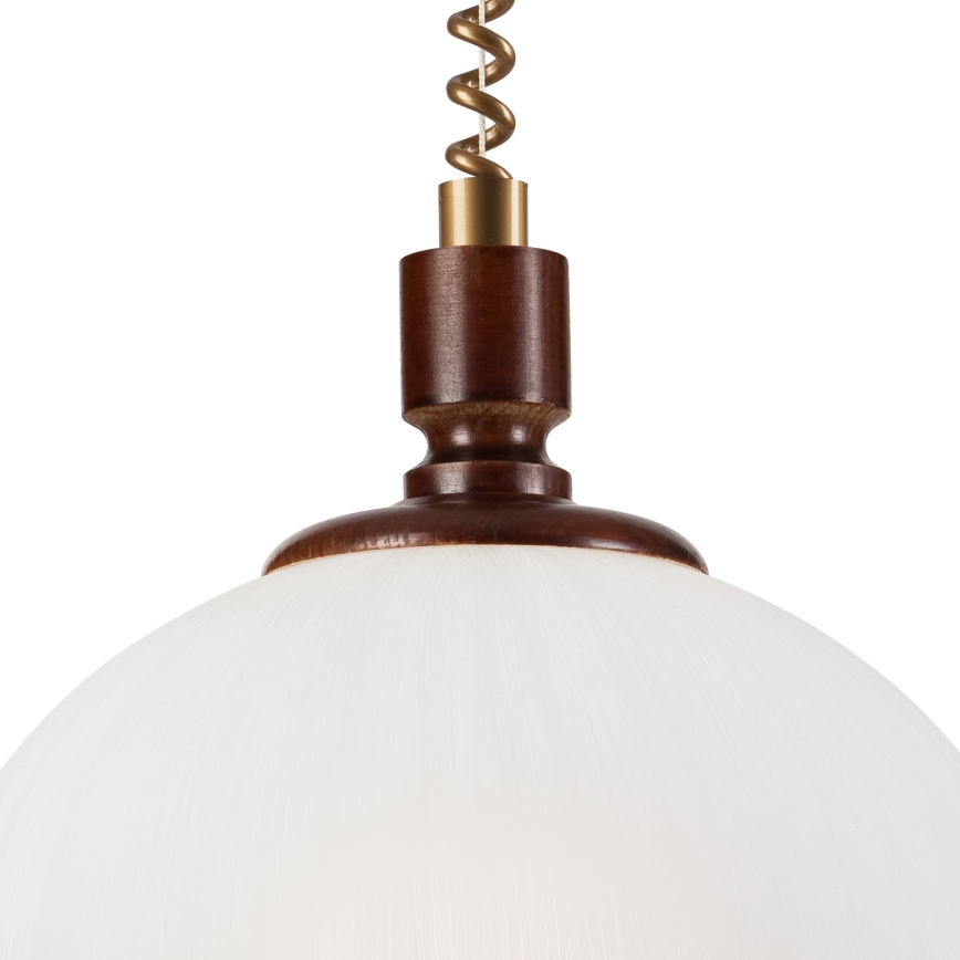 Höj- och sänkbar ljuskrona RAMONA 1xE27/60W/230V beige/mörkbrun/tall