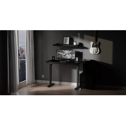 Höjdjusterbar skrivbord LEVANO 120x60 cm svart
